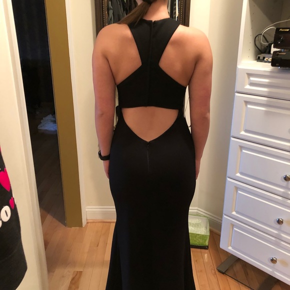 PROM!! Zoey Grey Black Gown Slit Style #31128 - Picture 3 of 3